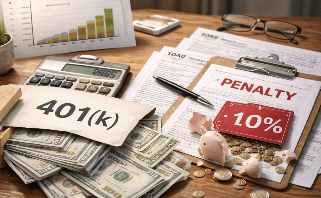 ¿Cuál es el costo real de retirar dinero de tu 401(k) antes de tiempo?